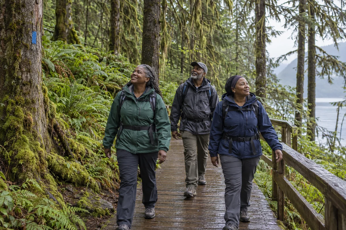 Illustrative Alaska best for adventure experience with travelers.